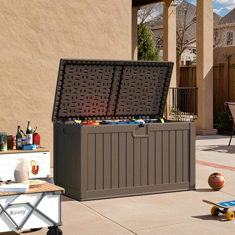Patiowell 230 Gallons Water Resistant Resin Lockable Deck Box