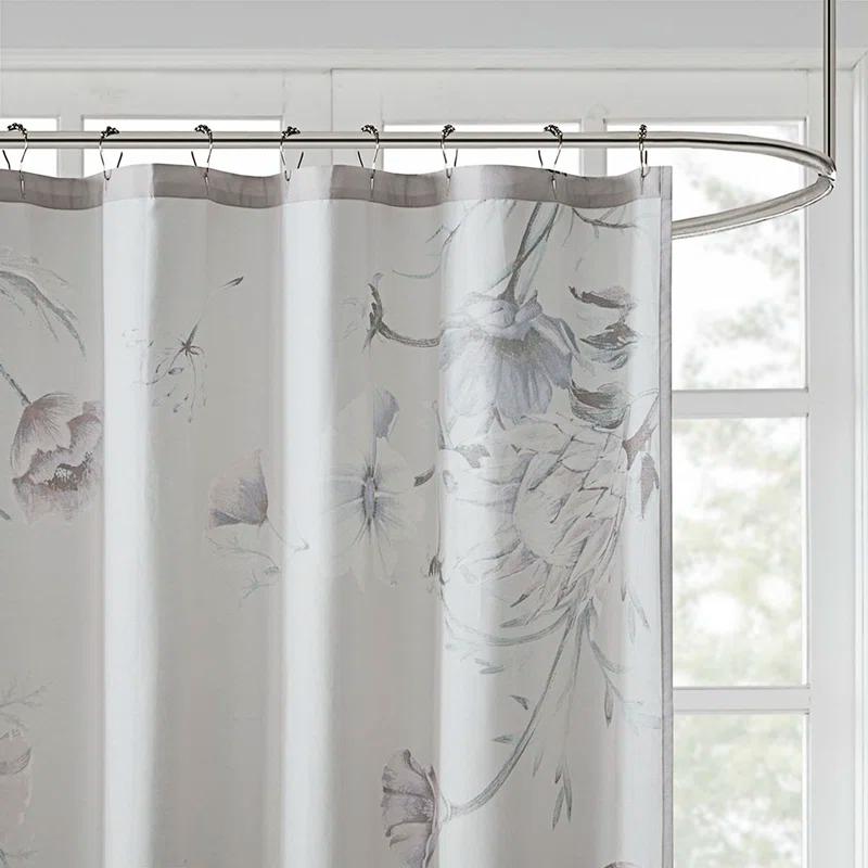 Madison Park Cassandra Printed Cotton Shower Curtain