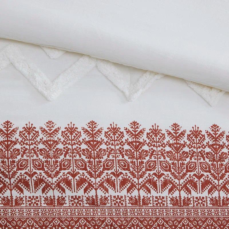 Mila 3 Piece Cotton Comforter Set with Chenille Tufting