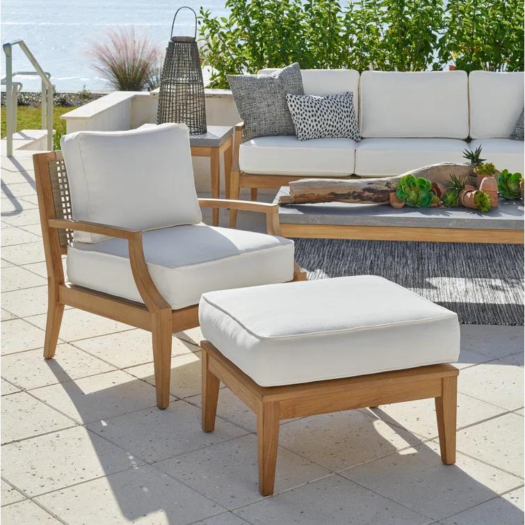 Coastal Living™ by Universal Furniture Chesapeake Teak Patio Chair with Sunbrella Cushions