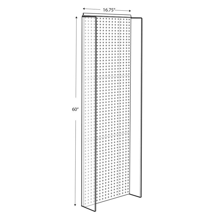 Azar Displays 13.5"W x 60"H Pegboard Powerwing Display