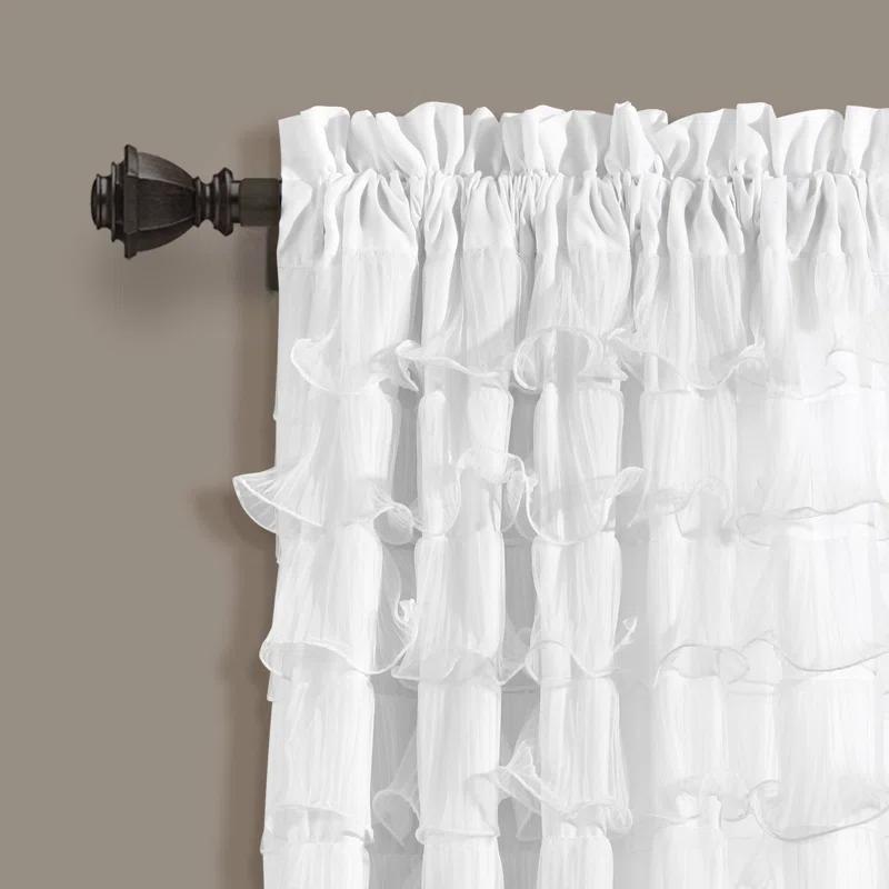 Lush Decor Avery Polyester Semi Sheer Curtain Pair (Set of 2)