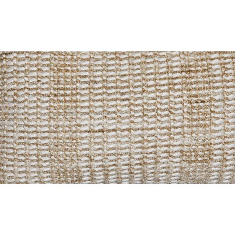 Hathby Beige and Ivory Handwoven Lumbar Pillow