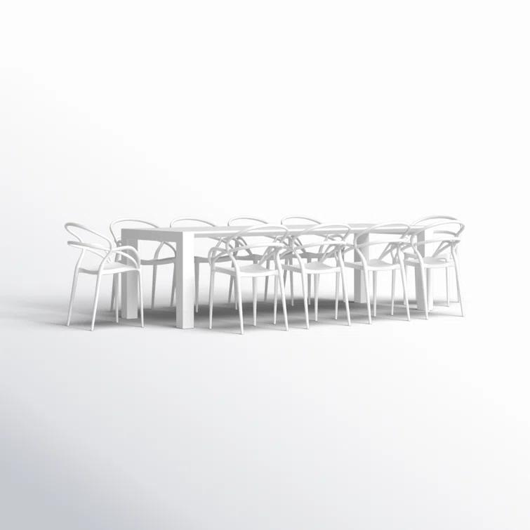 Comet 39.37'' Rectangular 10 - Person Outdoor Dining Set