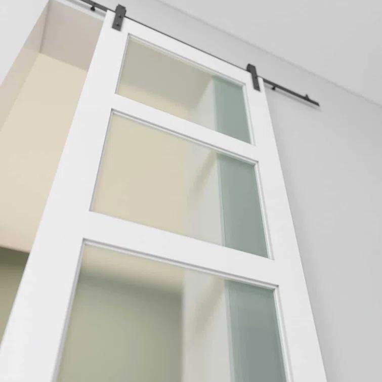 Urban Woodcraft 40'' x 83'' Solid + Manufactured Wood Painted with Installation Hardware Kit Barn Door