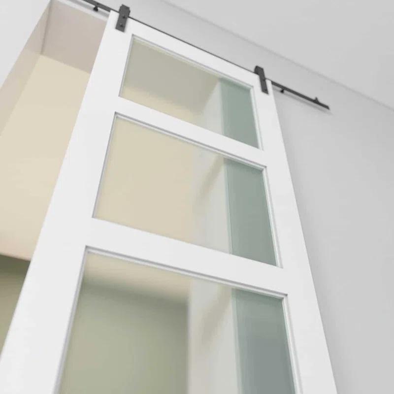 Urban Woodcraft 40'' x 83'' Solid + Manufactured Wood Painted with Installation Hardware Kit Barn Door