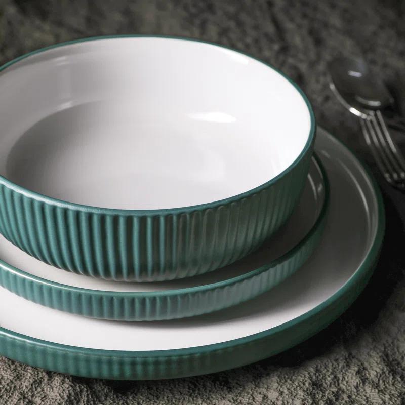 Laro 12 Piece Stoneware Dinnerware Set - Service for 4 (Set of 12)