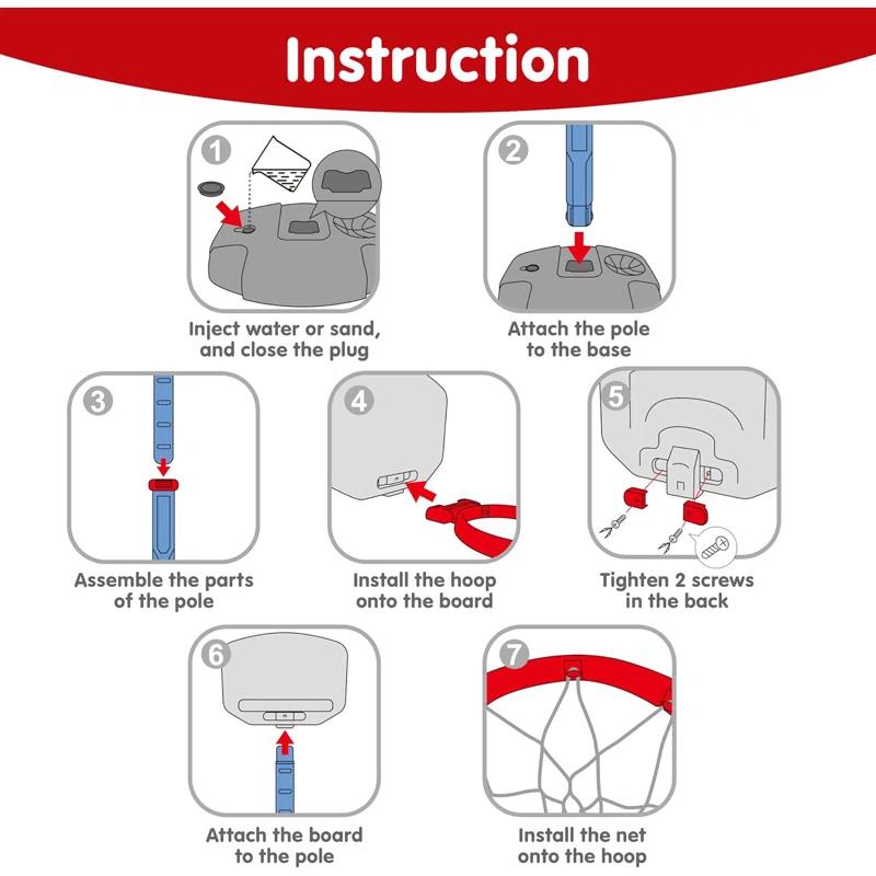 Phantoscope Toddler Basketball Arcade Game Set, Adjustable Basketball Goal With 4 Balls For Kids Indoor Outdoor Play, Carnival Games, Christmas Birthday Gift For Age 1 And Up, Plastic, Blue And Orange