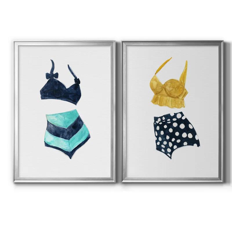 " Vintage Swimwear III " 2 - Pieces (Set of 2)