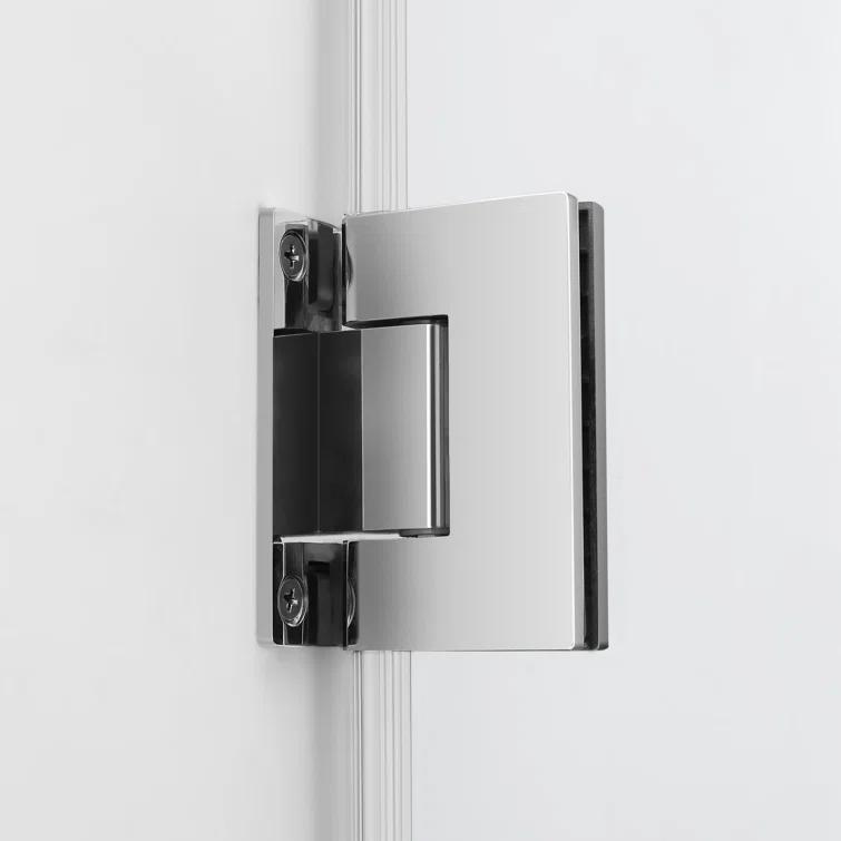 Aston Kinkade 26.75" - 27.25" W x 72" H Hinged Frameless Shower Door SDR997EZ-CH-27-10