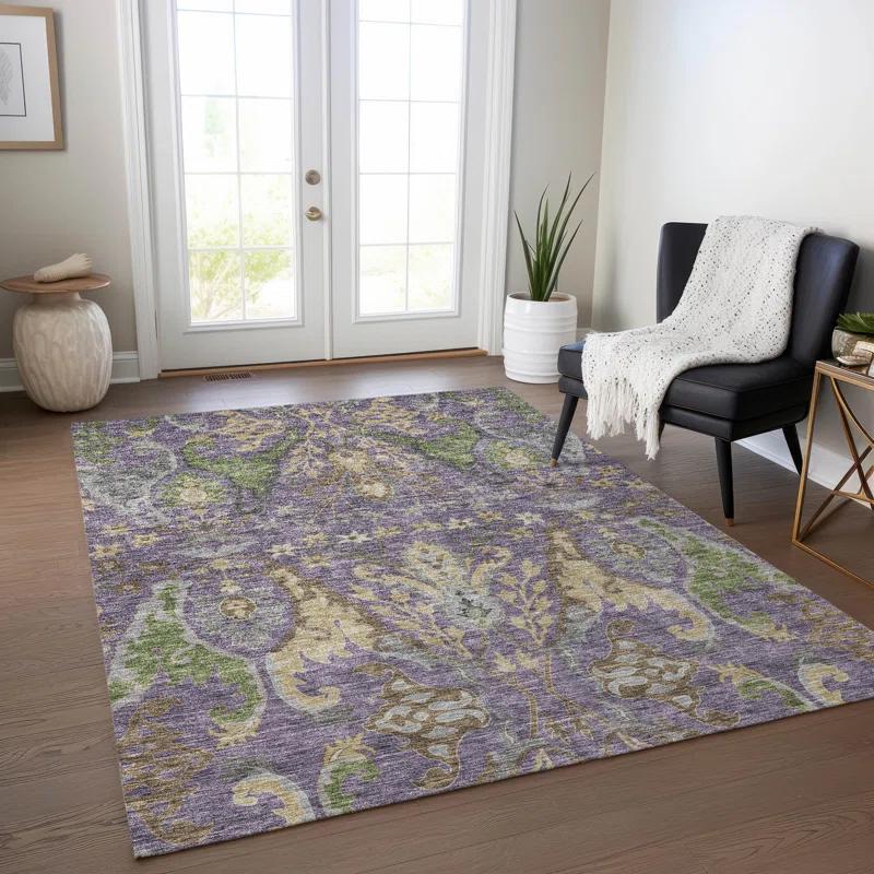 Machine Washable Indoor/Outdoor Cicel ACN1153 Purple