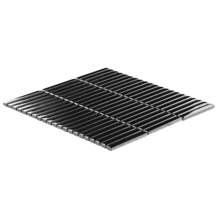 Monogram Stacked 11.19 In. X 11.9 In. Glossy Porcelain Mosaic Floor And Wall Tile (0.92 Sq. Ft. / Each)