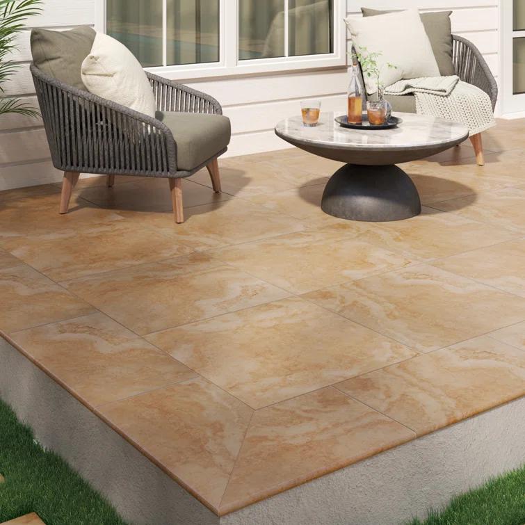 Ackland Duravia 24 in. x 24 in. x 0.79 in. Matte Porcelain Stone Look Paver (8 sq. ft./unit, 2 Pieces)