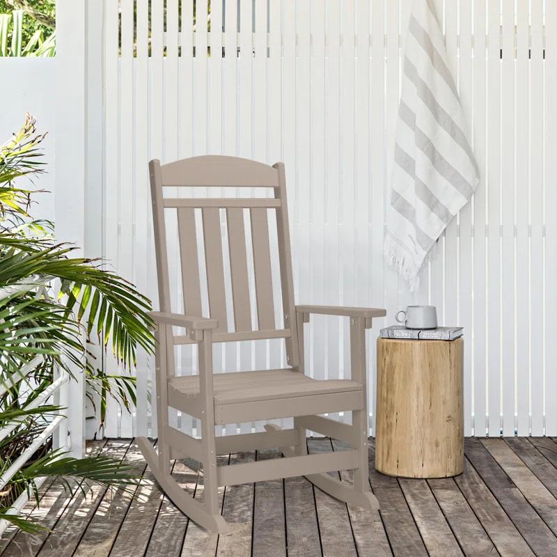 Oxing HDPE Outdoor Rocking Chair (Set of 2)