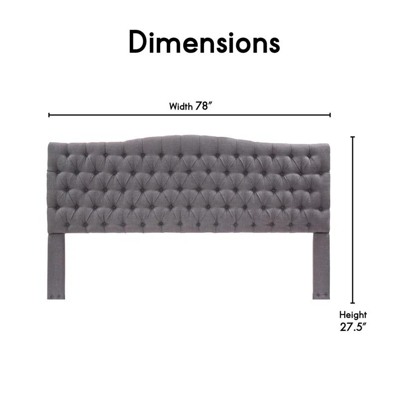 Elle Decor Elle Decor Celeste Tufted Upholstered Padded Headboard with Contemporary Button Tufting
