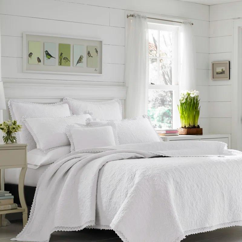 Laura Ashley Laura Ashley Heirloom Crochet Cotton Reversible Quilt Set