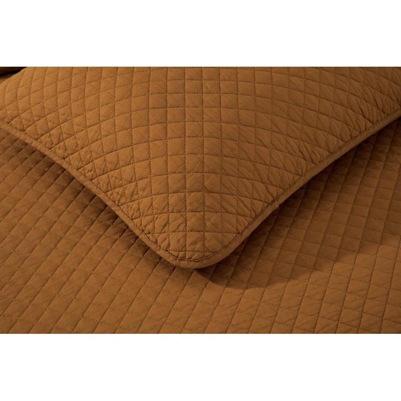 Chezmoi Collection Solid Color Cotton Quilt Cotton Quilt Set