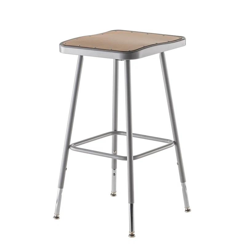 National Public Seating Backed Industrial Stool with Footring