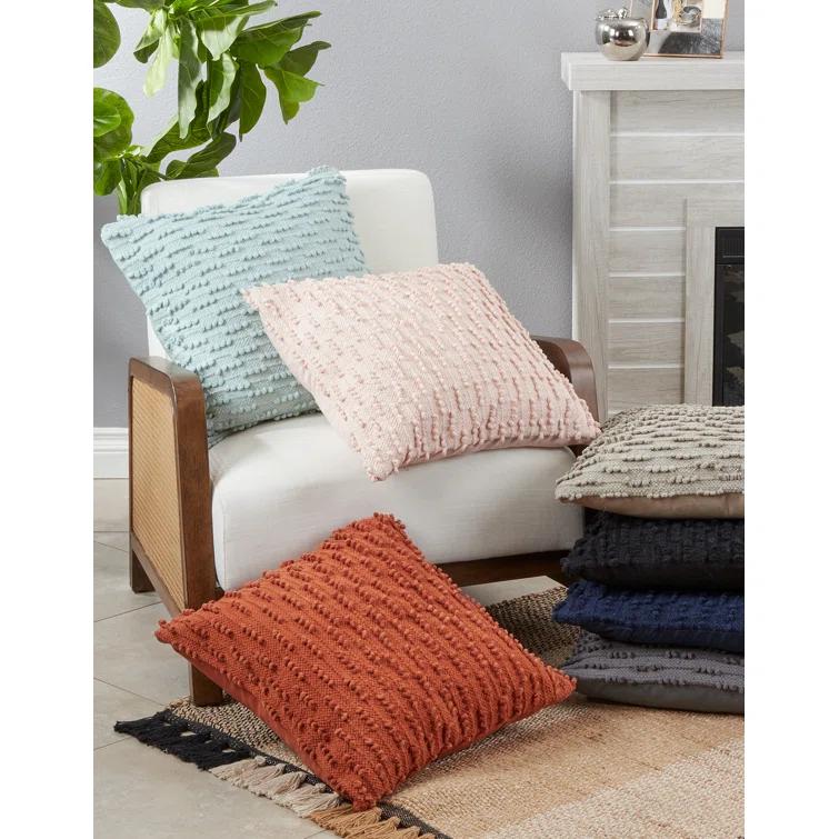 Saro Theo Collection Ruffled Cotton Throw Pillow