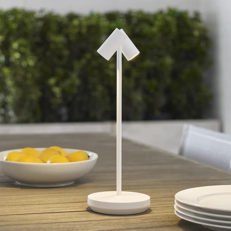 Matte White Adjustable Cordless Outdoor Table Lamp