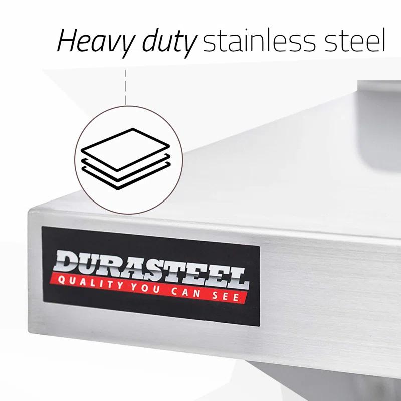 DuraSteel Stainless Steel Wall Shelf - 72" Wide x 14" Deep Commercial Grade - NSF Certified