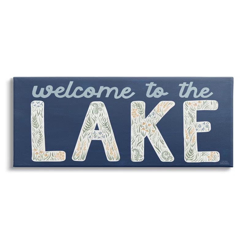 Stupell Industries " Welcome Lake Floral Phrase " by Laura Marshall