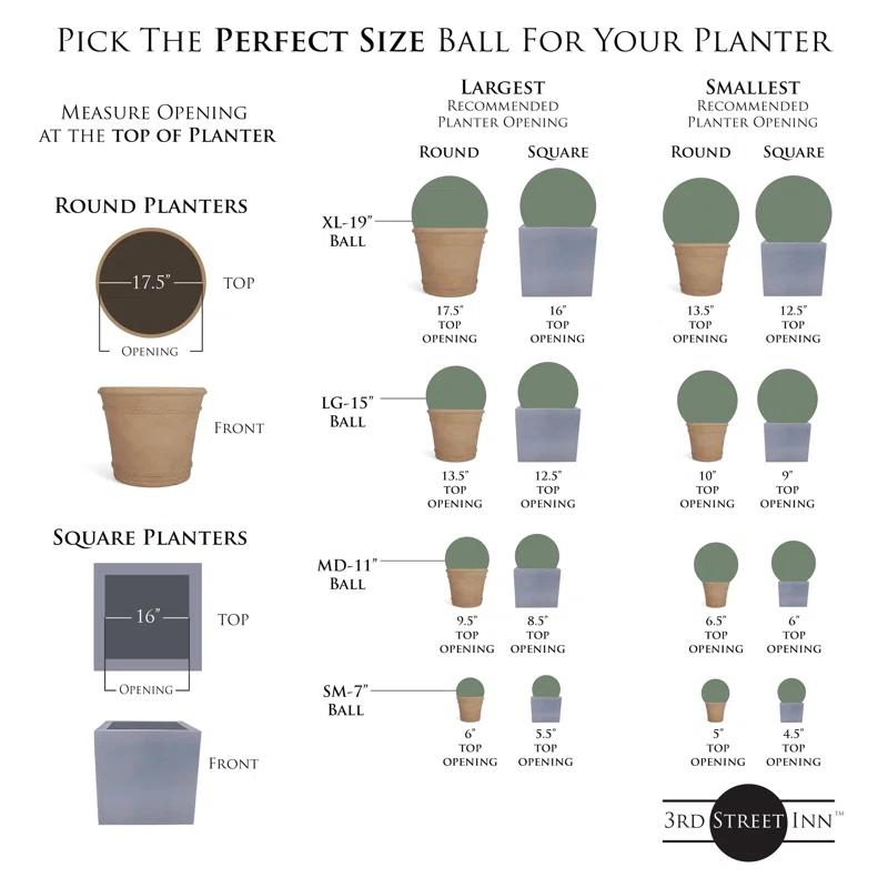 3rd Street Inn 15'' Faux Foliage Topiary (Set of 3)