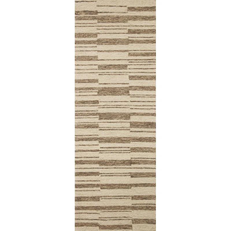 Chris Loves Julia x Loloi Polly Checkered Hand-tufted Beige/Tobacco Area Rug