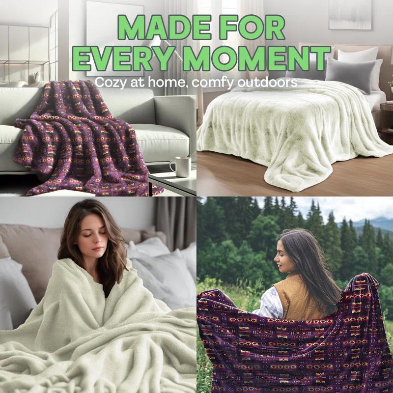 WW Sheets Luxuriously Cozy, Super Warm & Soft Aztec Bed Blanket, Southwestern Style Throw Blanket