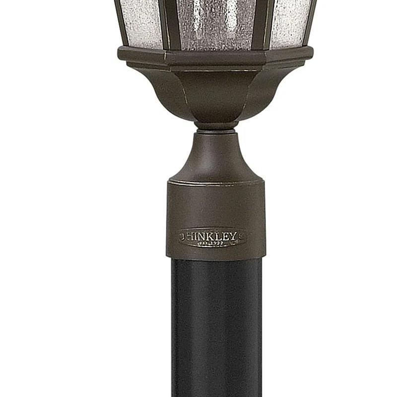 Edgewater 27.75-Inch Oil Rubbed Bronze Outdoor Lantern with Clear Seedy Glass