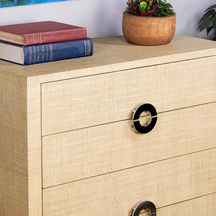 Butler Amelle 4-Drawer Raffia Accent Chest & Reviews | Perigold