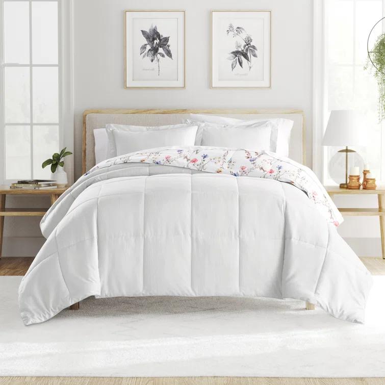 Becky Cameron Down-Alternative Comforter Set in Meadow Floral Stripe
