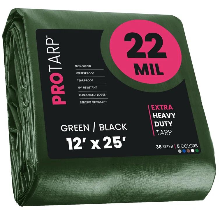 PROTARP 22 Mil Heavy Duty Polyethylene Tarp, Waterproof, UV Resistant