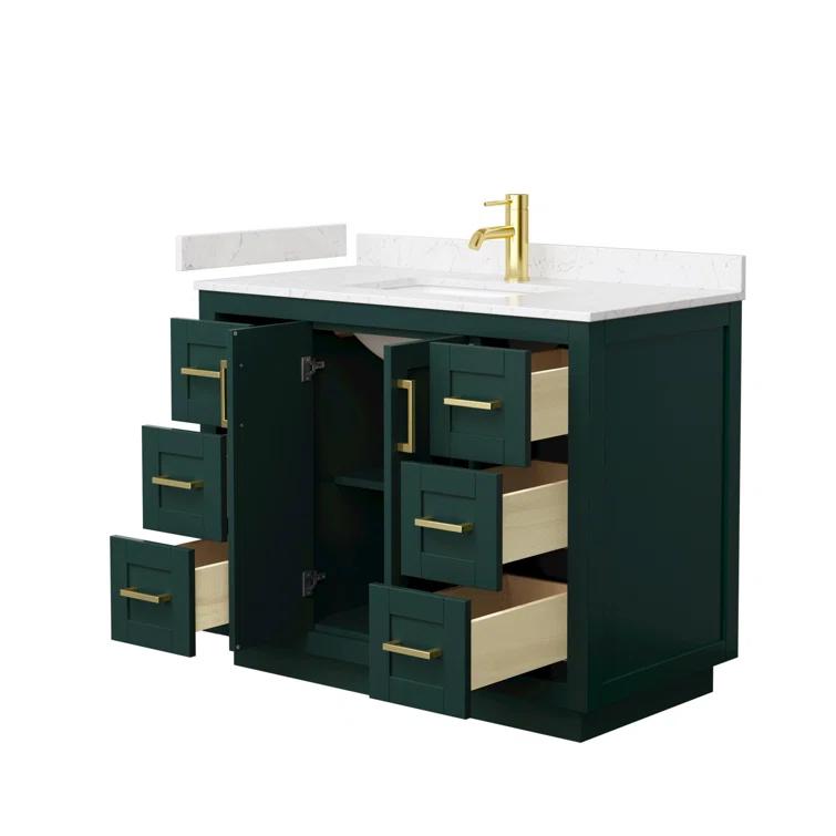 Wyndham Collection Miranda 42" Freestanding Single Bathroom Vanity with Marble Top