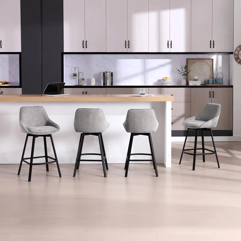 Corrigan Studio® Absalom Swivel 25.6'' Counter Stool (Set of 2)