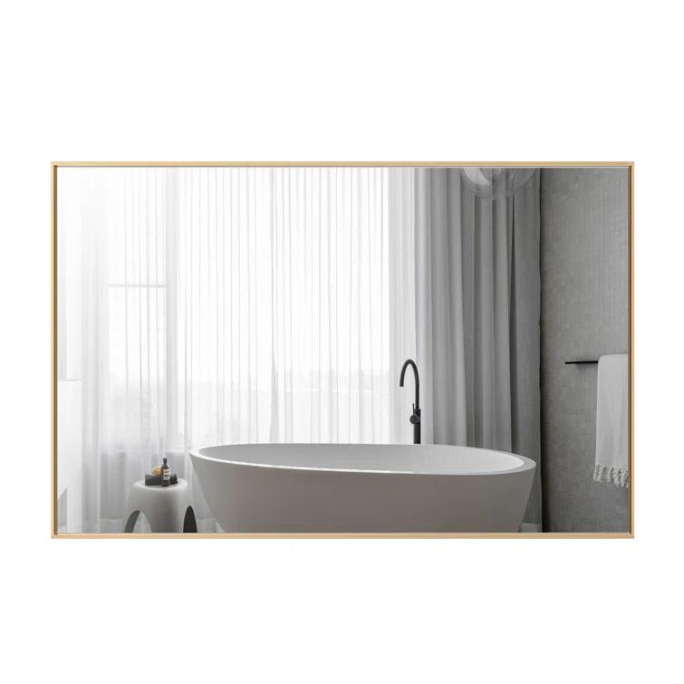 Ledel Modern & Contemporary Rectangle Bathroom Vanity Mirror Metal Framed Wall Mirror
