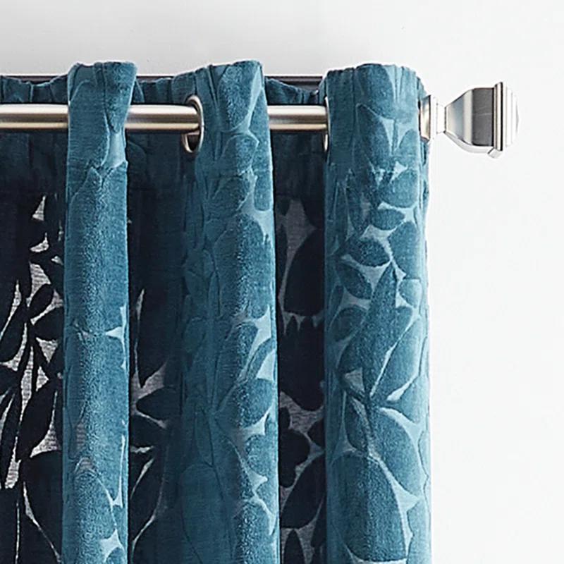 Martha Stewart Martha Stewart Sherwood Velvet Grommet Teal Curtain Panel Pair (Set Of 2) (Set of 2)