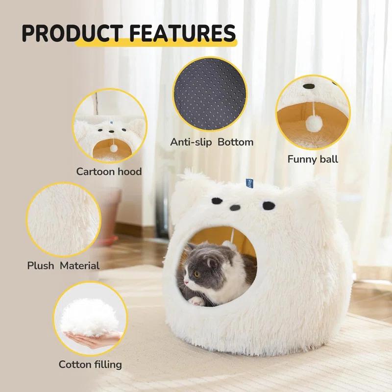 Cat Bed for Indoor Cats Washable Cute Warm Cat Cave