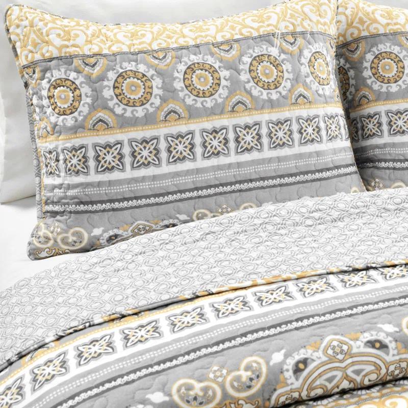 Lush Decor Nesco Navy 320 TC Reversible Modern & Contemporary 3 Piece Quilt Set