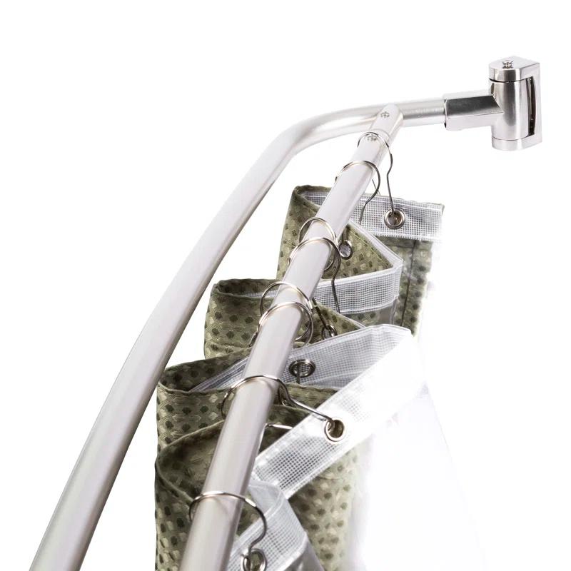 VOMGEB1 Double Curved Shower Rod, Durable Metal Construction