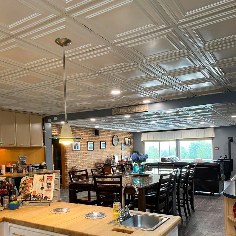 FromPlainToBeautifulInHours Economy Drop-In PVC Ceiling Tile (Set of 50)