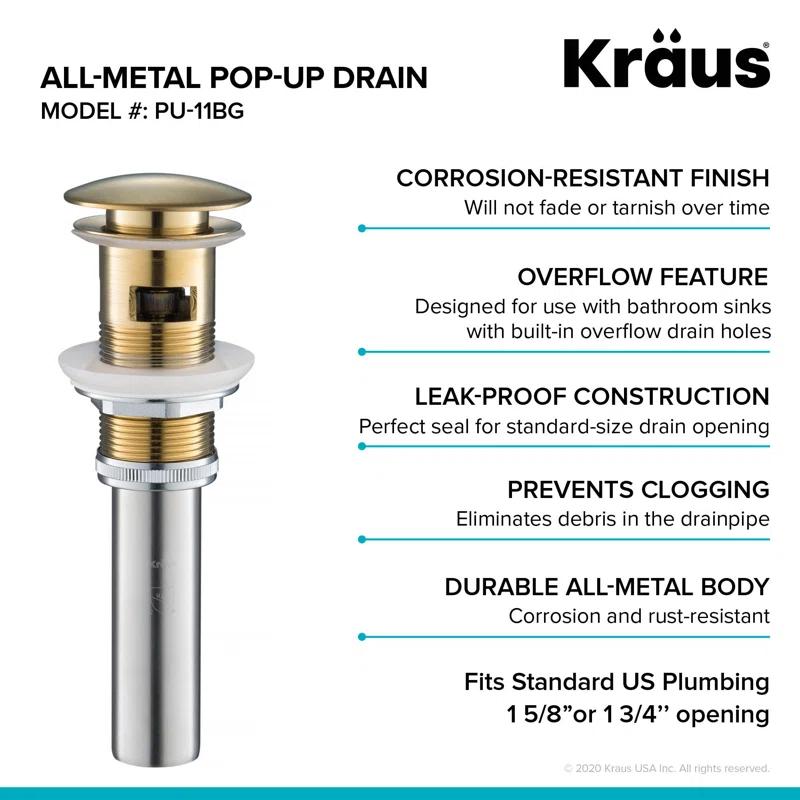 Kraus PU-10BG Pop-Up Bathroom Sink Drain