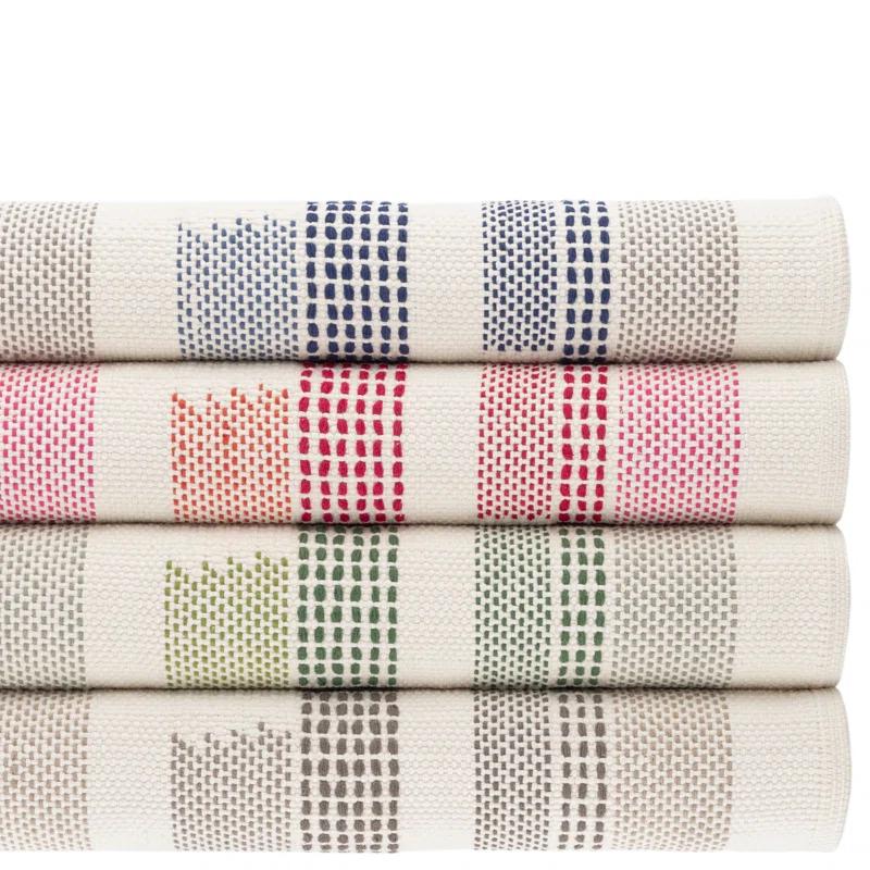 Dash and Albert Rugs Kit Kemp x Annie Selke Tread Lightly Green Handwoven Cotton Rug