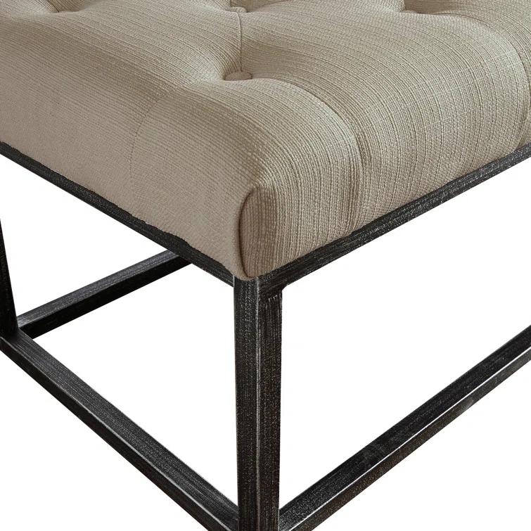 Finch Danes Claire Tufted Bench with Iron Legs, Modern 72.5" Bench for Bedroom or Living Room