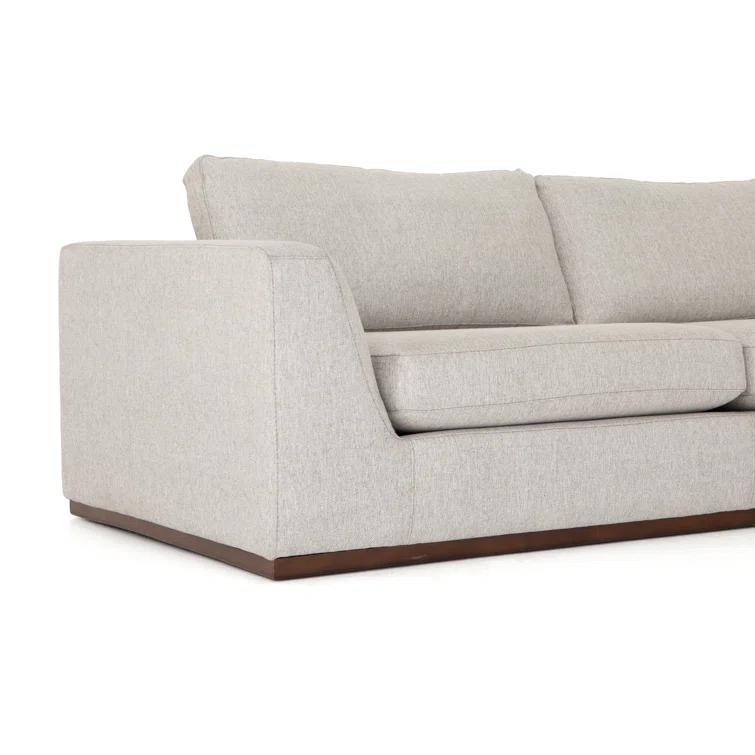 Aldred Silver Contemporary 120" Flared Arm Sectional Sofa
