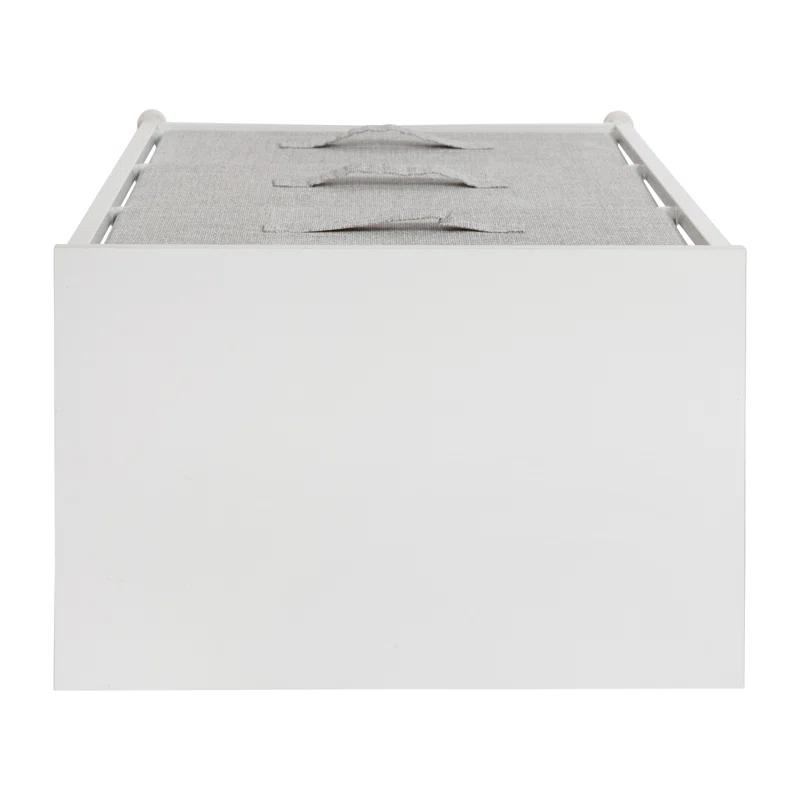Flash Furniture Malone 3 Drawer Vertical Storage Dresser with Wood Top & Fabric Pull Drawers