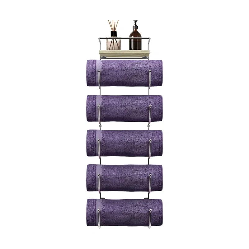 Sorbus 5-Tier Wall Mounted Metal Towel Rack with Shelf