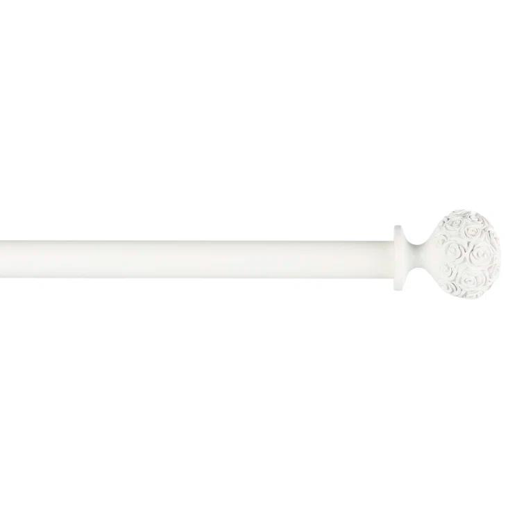 Rosdorf Park Etheredge Exclusive Home Peony 1" Curtain Rod and Coordinating Finial Set, Adjustable