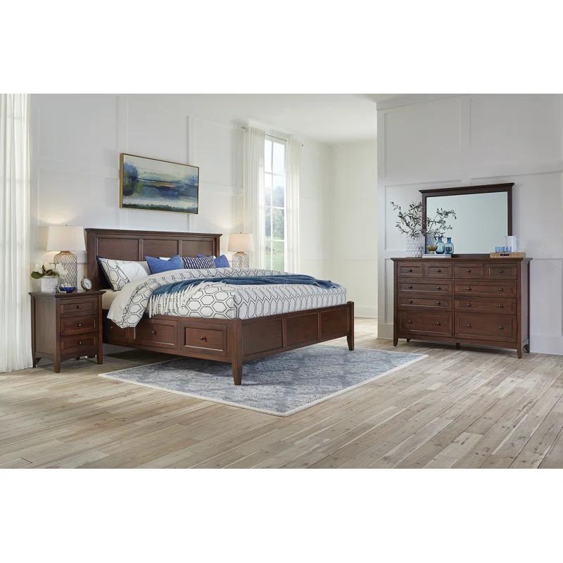 Solid Wood Platform Storage Bed