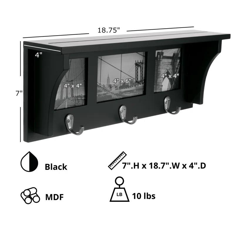 Winston Porter Lemire Wall 3 - Hook Wall Mounted Coat Rack